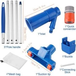 LONGZIMING Manueller Pool-Staubsauger – Jet-Pool-Reiniger Mit 4 Oberflächennetzen Und 5-teiligem Schaft – Manueller Pool-Staubsauger Für Teiche, Aquarien Und Springbrunnen -Poolreinigung Verkäufe 2022 68972846 3