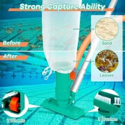 LYCXAMES Schwimmbecken-Staubsauger, Tragbarer Schwimmbecken-Jet-Reinigungs-Staubsauger Für Die Schwimmbeckenreinigung, Schwimmbecken-Reinigungsset, Saugkopf Mit Bodenbürste, Abnehmbarer Aluminiumschaft -Poolreinigung Verkäufe 2022 69258585 3