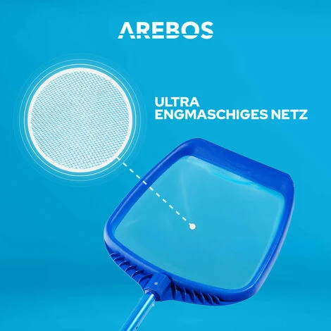 AREBOS Poolkescher Laubkescher Oberflächenkescher Kescher Mit Teleskopstange 5 AREBOS Poolkescher Laubkescher Oberflächenkescher Kescher Mit Teleskopstange – Bild 5